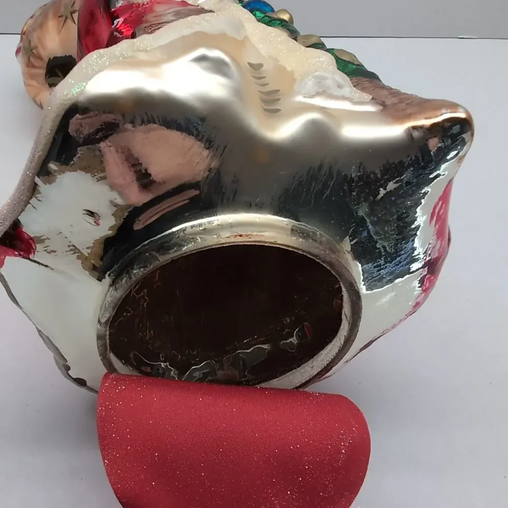 Midwest of Cannon Falls Mercury Glass Santa Figurine Toy Bag Christmas 13